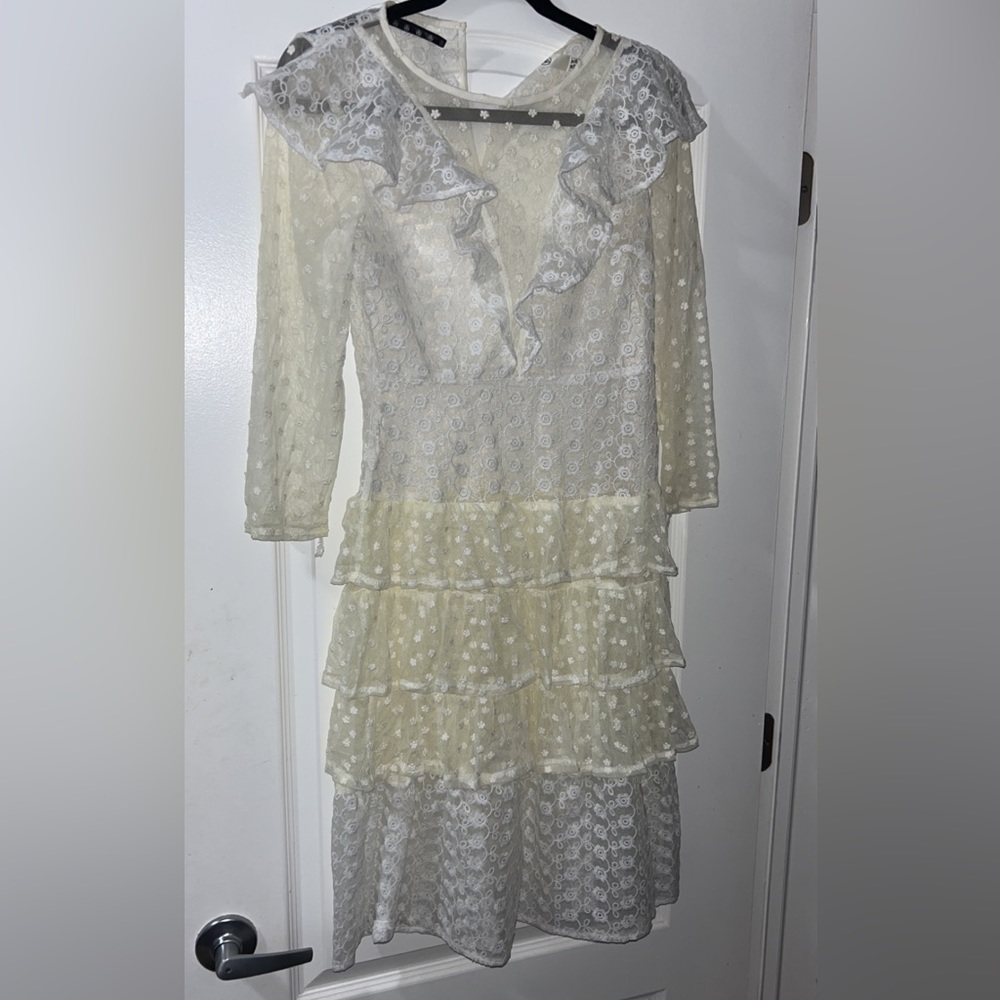 Short white see through dress